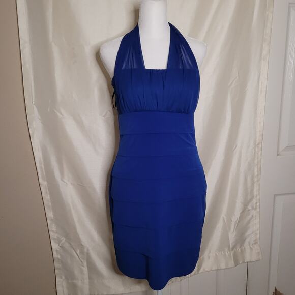 Sweet Storm Blue Fitted Dress - Women's Large - Picture 1 of 9